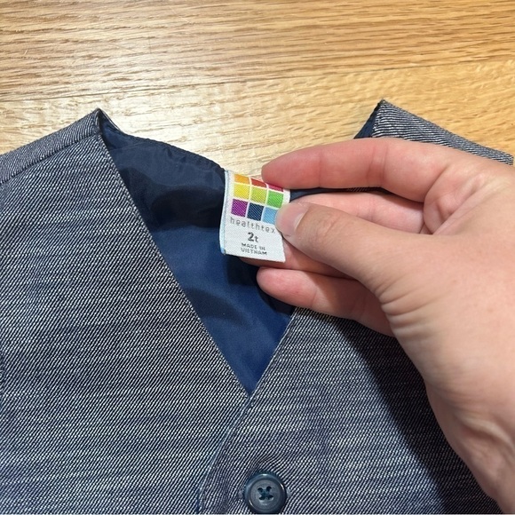 Healthtex Formal Vest Blue Kids Toddler Button Down 2T Kids Toddler Boy - Picture 3 of 4